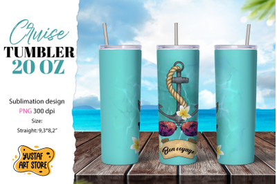 Cruise tumbler sublimation design. Bon voyage