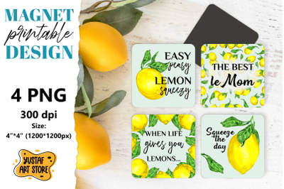 Lemon magnet printable mini bundle. Lemon quotes 4 design