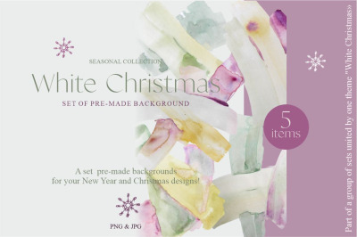 White Christmas - set of pre-made backgrounds2