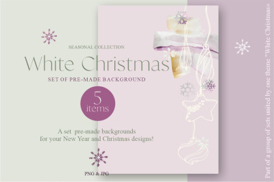 White Christmas - set of pre-made backgrounds3