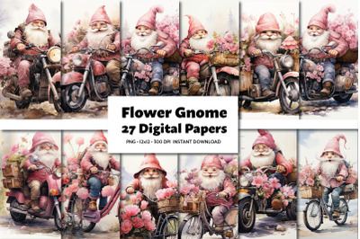 Flower Gnomes, 27 High Quality PNG &amp; JPEG Images, Watercolor