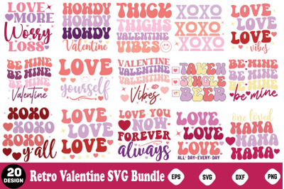 Valentine&#039;s Day Retro SVG Bundle