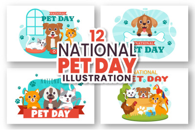 12 National Pet Day Illustration