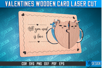 Valentine&#039;s Wooden Card Laser Cut | Valentine&#039;s Keychain Design | CNC