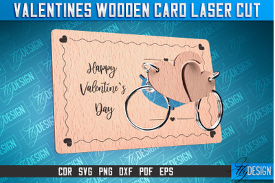 Valentine&#039;s Wooden Card Laser Cut | Valentine&#039;s Keychain Design | CNC