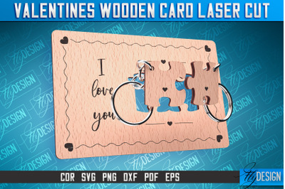 Valentine&#039;s Wooden Card Laser Cut | Valentine&#039;s Keychain Design | CNC