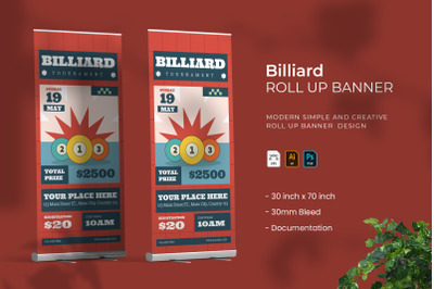 Billiard Tournamen - Roll Up Banner