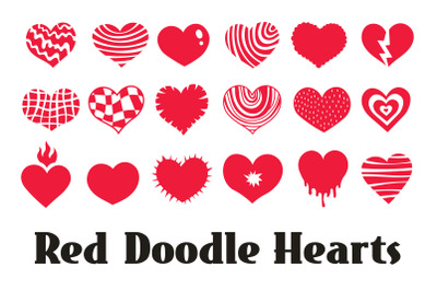 Red Doodle Hearts