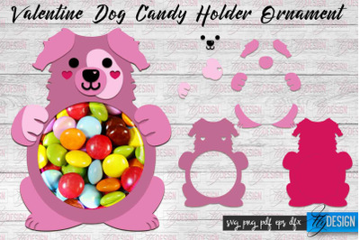 Valentine Dog Candy Holder Ornaments | Valentines Day SVG | SVG File