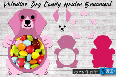 Valentine Dog Candy Holder Ornaments | Valentines Day SVG | SVG File