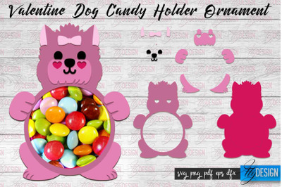 Valentine Dog Candy Holder Ornaments | Valentines Day SVG | SVG File