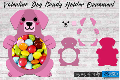 Valentine Dog Candy Holder Ornaments | Valentines Day SVG | SVG File