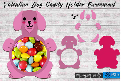 Valentine Dog Candy Holder Ornaments | Valentines Day SVG | SVG File