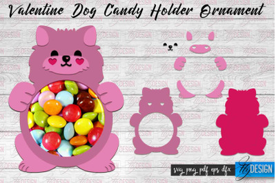 Valentine Dog Candy Holder Ornaments | Valentines Day SVG | SVG File