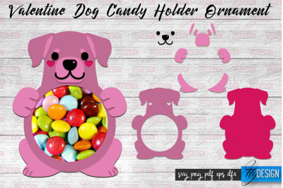 Valentine Dog Candy Holder Ornaments | Valentines Day SVG | SVG File