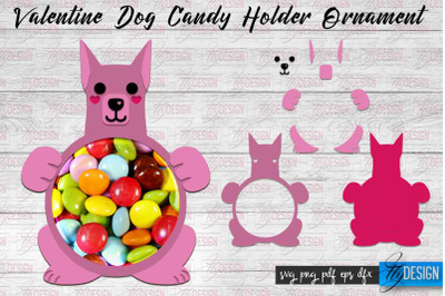 Valentine Dog Candy Holder Ornaments | Valentines Day SVG | SVG File