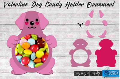 Valentine Dog Candy Holder Ornaments | Valentines Day SVG | SVG File