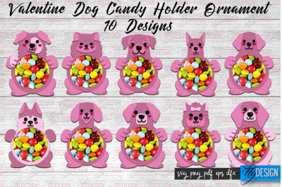 Valentine Dog Candy Holder Ornaments | Valentines Day SVG | SVG File