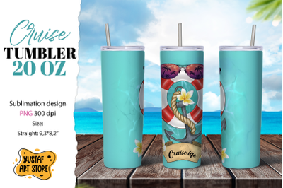 Cruise tumbler sublimation design. Cruise life