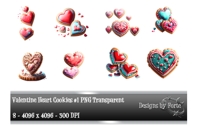 Valentine Heart Cookies PNG Graphics