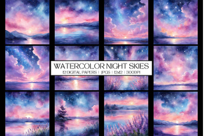 Watercolor Night Skies