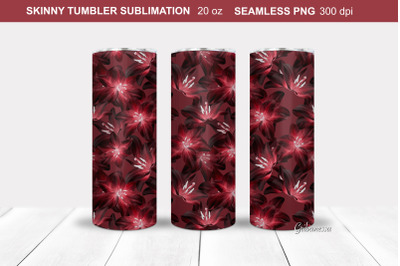 Red lily flowers Tumbler Wrap | Floral Tumbler Sublimation