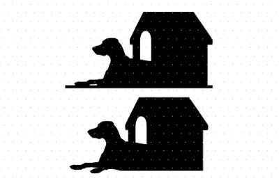 Dog with dog house SVG
