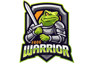 Frog warrior esport mascot logo design