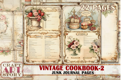 Vintage Cookbook junk journal,Cooking Pages-2