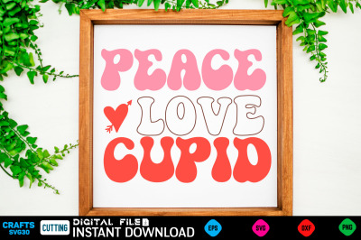 peace love cupid svg design