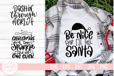Funny Christmas Quotes SVG Cut File