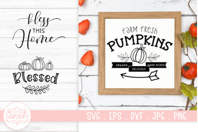 Farmhouse Thanksgiving Quotes SVG Cut File