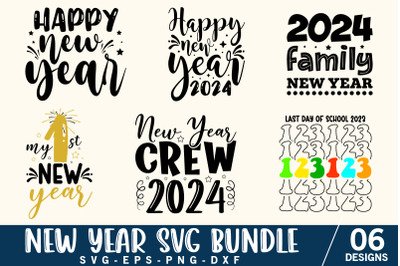 Happy new year svg bundle, new year shirt, new year 2024 Cut File