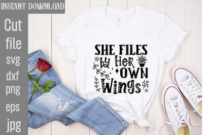 She Files by Her Own Wings SVG cut file&2C;Boho svg bundle&2C; boho svg&2C; flo