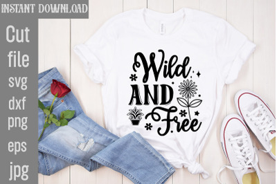 Wild and Free SVG cut file&2C;Boho svg bundle&2C; boho svg&2C; flower svg&2C; moon