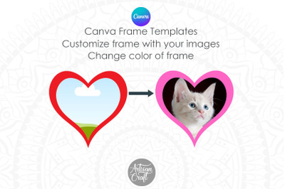 Canva Frame Template | heart Canva frame | Love Canva Frame