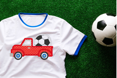 Vintage Truck with Soccer Ball | Applique Embroidery