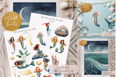 Printable Craft Sheets - Mermaid Theme