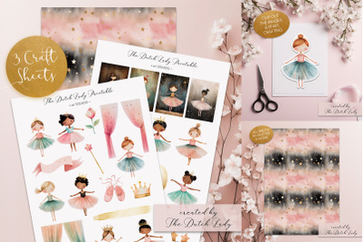 Printable Craft Sheets - Cute Ballerinas Theme