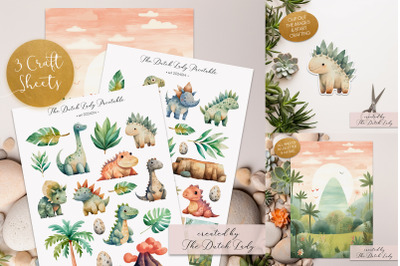 Printable Craft Sheets - Cute Dinosaurs Theme