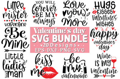 Valentine&#039;s day quotes Svg Bundle