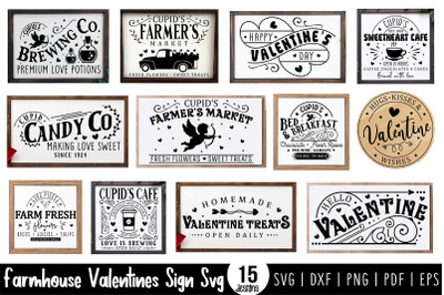 Farmhouse Valentines Day Sign SVG Bundle