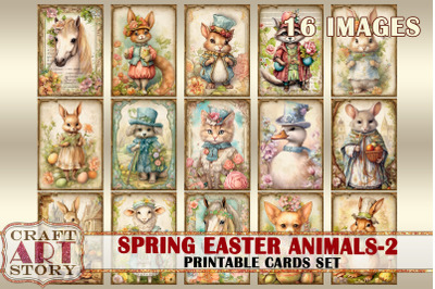 Vintage Spring Easter printable cards set-2 printables