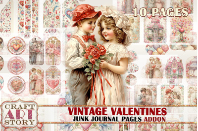 Vintage Valentines Junk Journal Kit ADDON printable