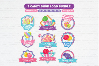 Cute Candy Shop Logo Sign Template