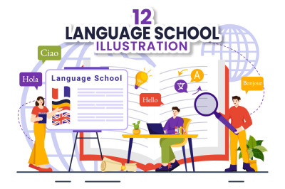 12 Language School Illustration