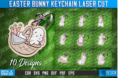 Easter Keychain Design |Easter Bunny Keychain Laser Cut | Happy Easter