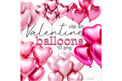 Birthday Balloons PNG - Pink Hearts Clip Art