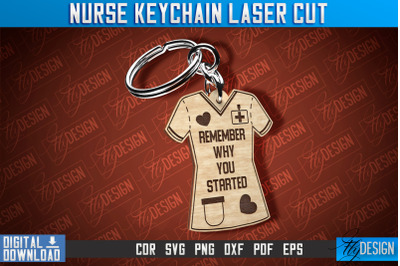 Nurse Keychain Laser Cut Design | Nurse Laser Cut | CNC File