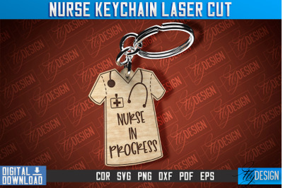 Nurse Keychain Laser Cut Design | Nurse Laser Cut | CNC File